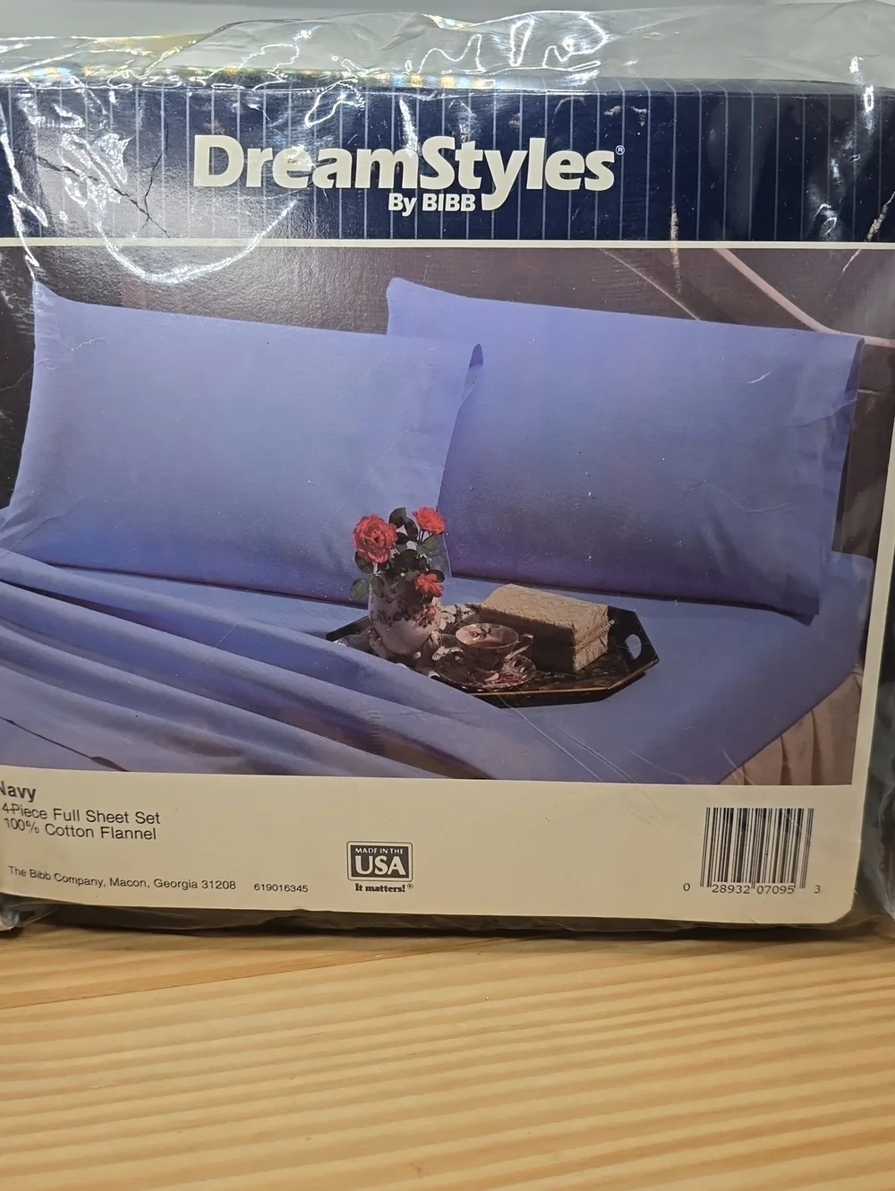 DreamStyles Navy Cotton Flannel Full Sheet Set by Bibb